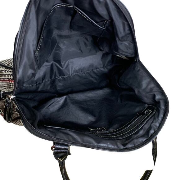 Vintage Chaps Houndstooth Satchel Shoulder Bag - Picture 7 of 11